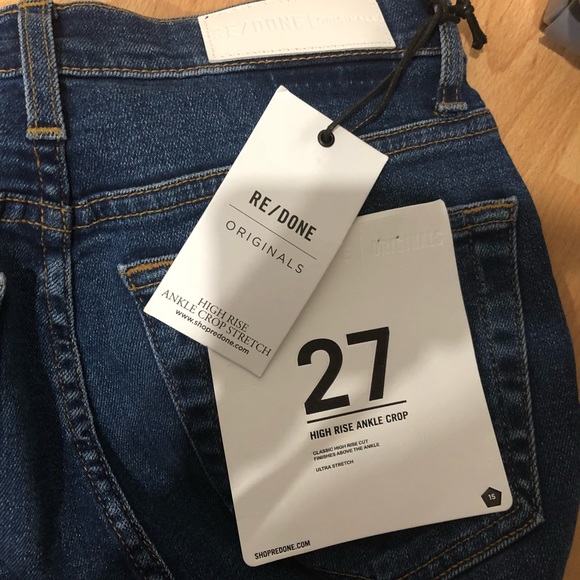 RE/DONE High Rise Ankle Crop Stretch Size 27 - Picture 4 of 7